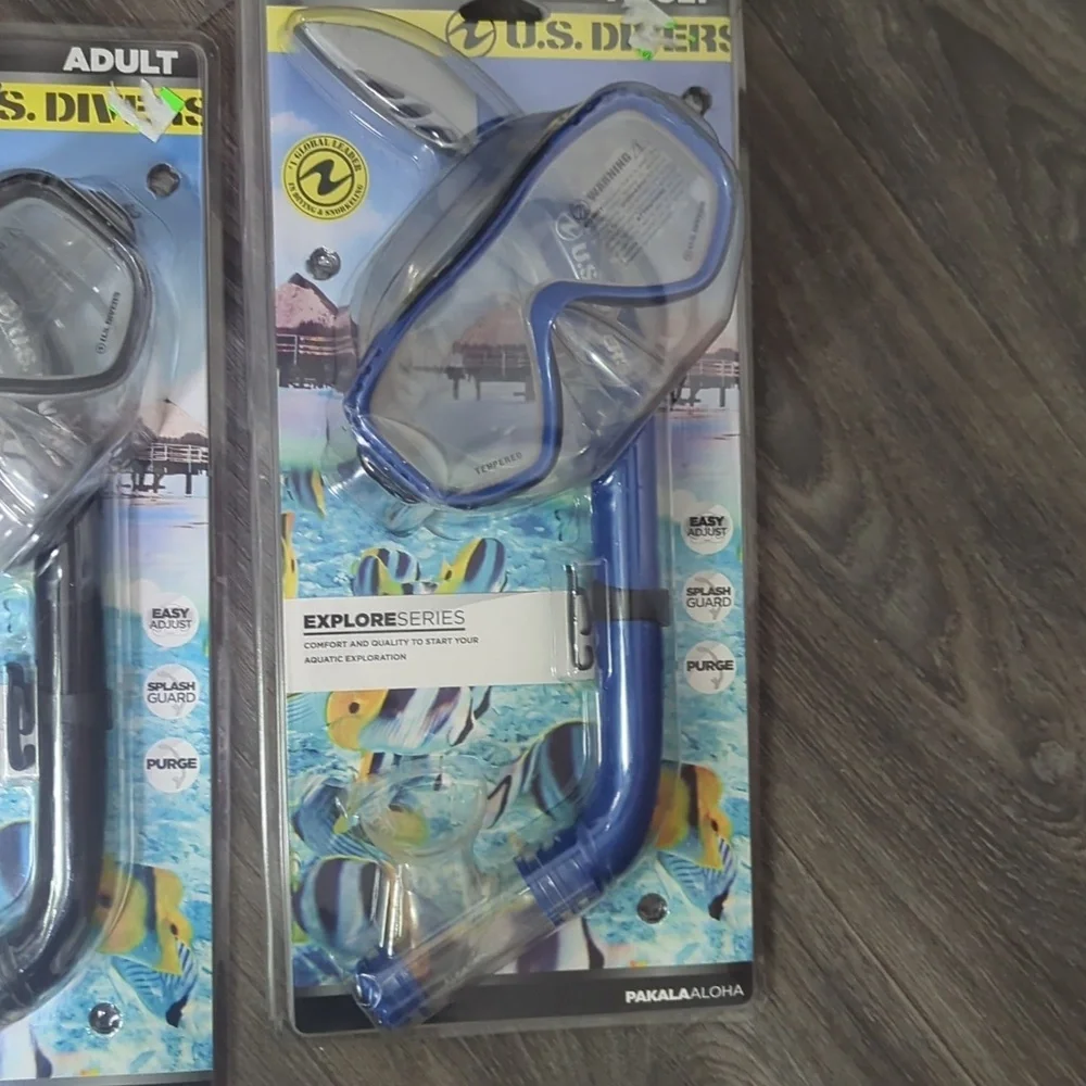 🌟2 NWT U.S. Divers Adult Snorkel Set - Picture 3 of 5